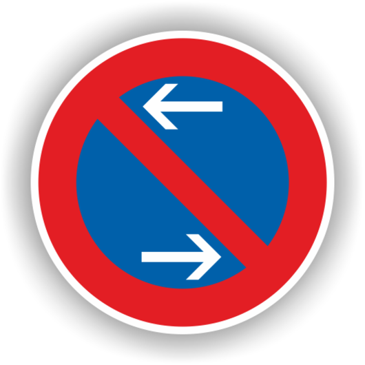 Semne de circulatie - Restrictie limitata de oprire - de mijloc