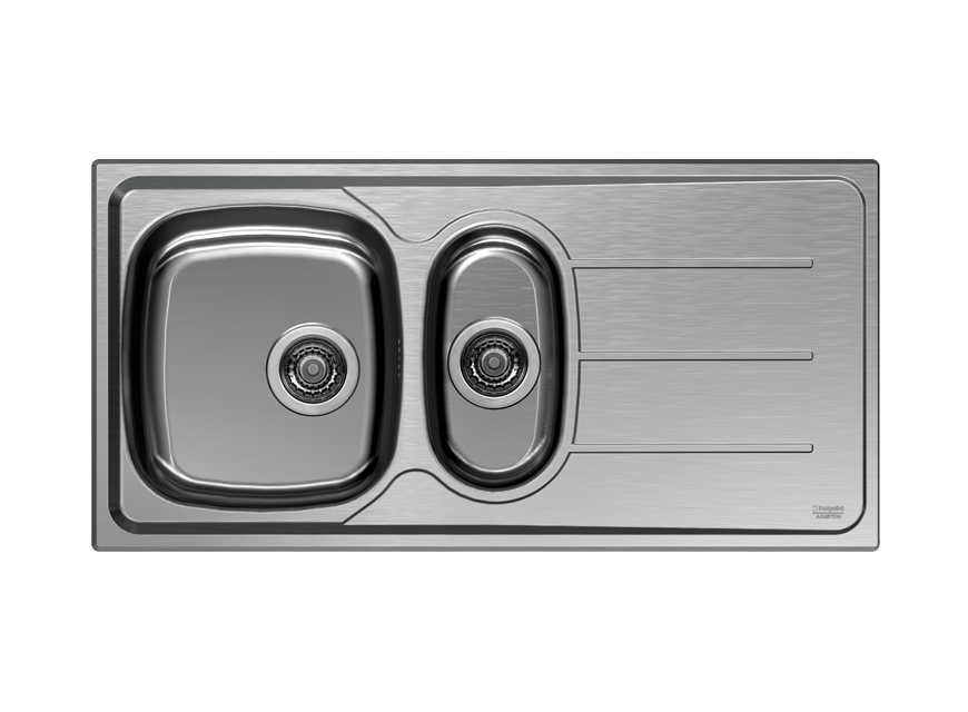 Chiuveta Hotpoint SN 100M2 X, 2 cuve, inox, 100 cm latime